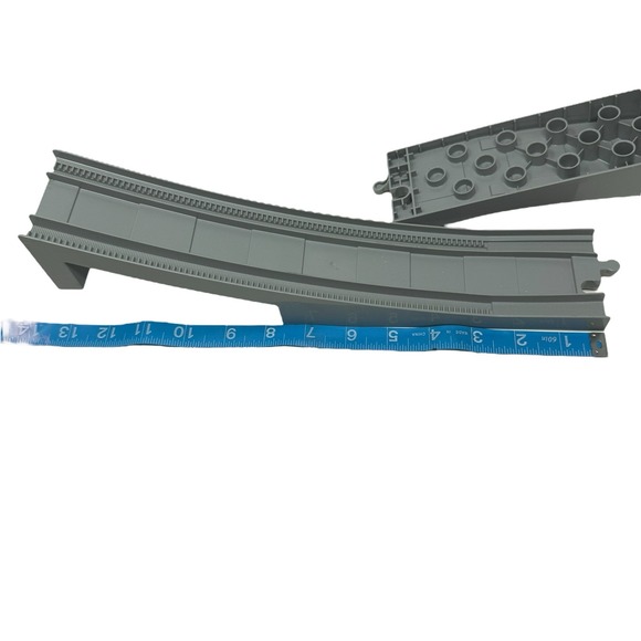 LEGO Duplo Train Track 4 Middle & End Bridge Pieces Dark Bluish Gray 35136 35138 - Picture 9 of 10